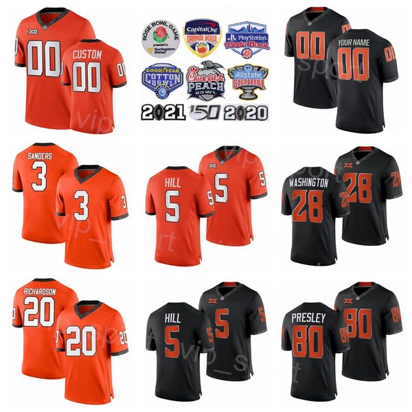 NCAA College Oklahoma State Cowboys Fútbol 28 James Washington Jersey 3 Marcell Ateman 17 Dillon Stoner 14 Bryce Balous 45 Chad Whitener 2 Mason Rudolph Cosido