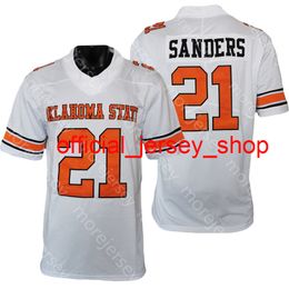 NCAA College Oklahoma State OSU Maillot de football Sanders Orange Blanc Taille S-3XL Toutes les broderies cousues