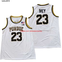 NCAA College Purdue Boilermakers Basketball Jersey Jaden Ivey Blanc Taille Toutes Broderie Cousue