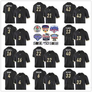 NCAA College Purdue Football 12 Austin Burton Jersey 15 Charlie Jones 8 TJ Sheffield 21 Sanoussi Kane 43 Kieren Douglas University Todo el equipo cosido Color Negro