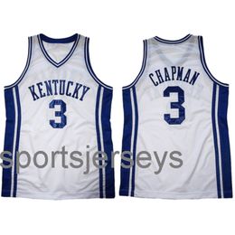 Collège NCAA Rex Chapman Kentucky Wildcats Retro White Retro Cousée Jerseys de basket-ball XS-6XL