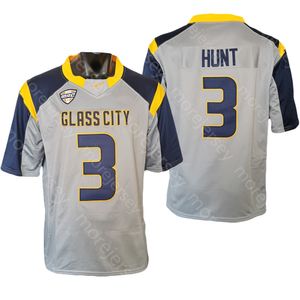 Maillot de football NCAA College Toledo Kareem Hunt Gris Taille S-3XL Toutes les broderies cousues