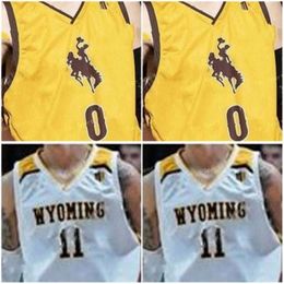 NCAA College Wyoming Cowboys Basketball Jersey 0 Jake Hendricks 1 Bradley Belt 2 AJ Banks 5 Haize fornstrom Custom cousée