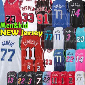 Chicago Bulls Dallas Mavericks Michael 77 Doncic Jersey Jordan Wade MJ Luka 23 9 Dwyane Porzingis Dwayne Dennis 91 Rodman Scottie 33 Pippen Jimmy Tyler 14 Herro Butler Basketball