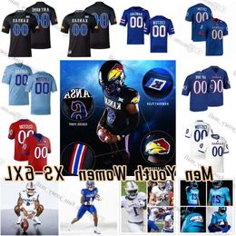 NCAA Custom College Kansas Jayhawks camiseta de fútbol 6 Jalon Daniels 4 Marvin Grant 1 Kenny Logan Jr. 8 Kwamie Lassiter II 37 Grayden Addi 34 3