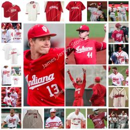 NCAA Custom Indiana Hoosiers College Maillot de baseball cousu 12 Alex Dickerson 37 Scott Effross 10 Kyle Schwarber 31 Aaron Slegers 45 Caleb