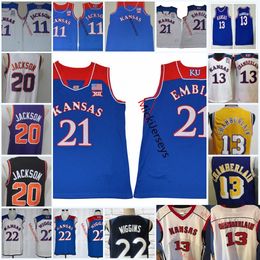 NCAA Custom KU Kansas Jayhawks Stitched College Basketball Jersey 15 Tyshawn Taylor 0 Thomas Robinson 13 Walt Wesley 34 Paul Pierce Clyde Lovellette Markieff Morris