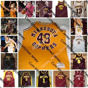 NCAA Custom Minnesota Golden Gophers Stitch Basketball Jersey Abdoulaye Thiam Justice Ross Deja Winters Bailey Helgren Alexia Smith Jasmine Powell Maggie Czinano