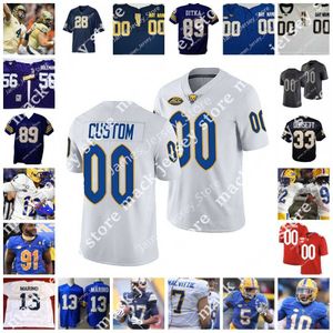 NCAA Personnalisé Pittsburgh Panthers Pitt Maillot de football cousu Dan Marino Jersey 25 Darrelle Revis 24 James Conner 25 LeSean McCoy 56 Chris