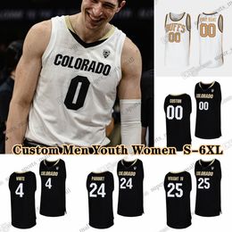 NCAA Custom S-6XL Colorado Buffaloes College Basketball 2 KJ Simpson Jerseys 44 Eddie Lampkin Jr. 23 Tristan da Silva 10 Cody Williams 1 J'Vonne Hadley 3 Hammond III