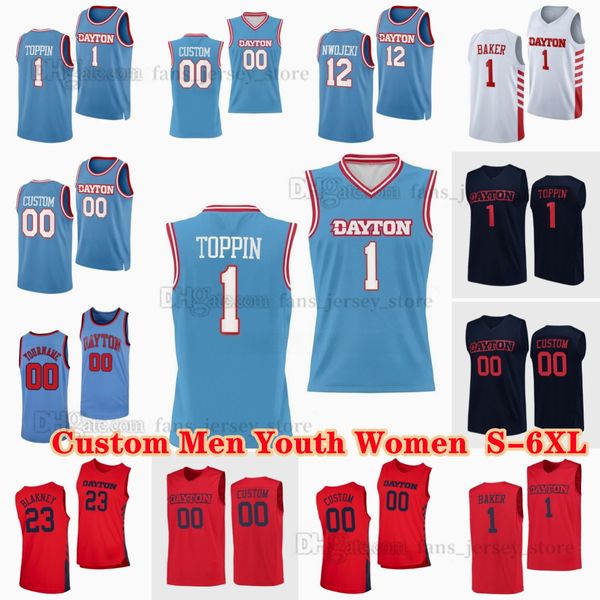 NCAA Custom S-6XL Dayton Flyers College Basketball 15 DaRon Holmes II Maillots 0 Javon Bennett 2 Nate Santos Koby Brea Elvis Enoch Joues Isaac Jack Brady Uhl Napier