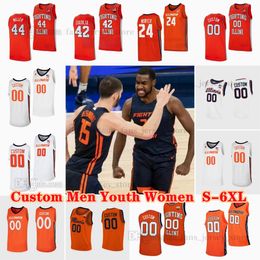 NCAA Custom S-6XL Illinois Fighting Illini College Basketball 0 Terrence Shannon Jr Jerseys 13 Quincy Guerrier 3 Marcus Domask 33 Coleman Hawkins 4 Justin Harmon