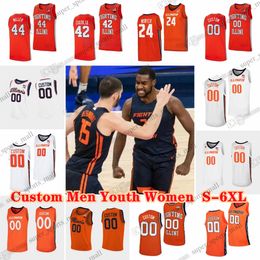 NCAA Custom S-6XL Illinois Fighting Illini College Basketball 0 Terrence Shannon Jr. Maillots 13 Quincy Guerrier 3 Marcus Domask 33 Coleman Hawkins Luke Goode AJ Redd