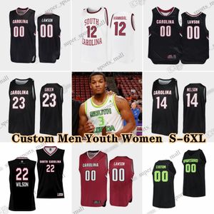 NCAA Custom S-6XL South Carolina College Basketball 2 B.J. Mack Maillots 55 Ta'Lon Cooper 5 Meechie Johnson 30 Collin Murray-Boyles Zachary Davis Morris Ugusuk Clark Stute