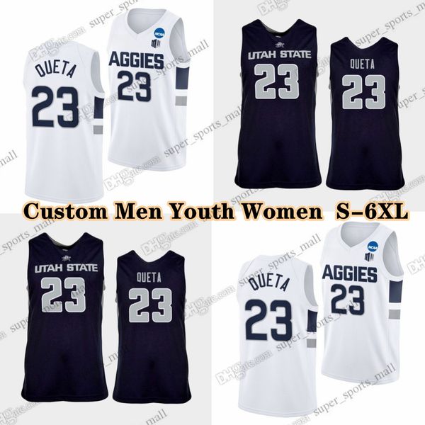 NCAA Custom S-6XL Utah State Aggies College Basketball 10 Darius Brown II Maillots 1 Great Osobor Ian Martinez Mason Falslev Josh Uduje Isaac Johnson Max Agbonkpolo