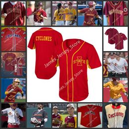 NCAA Custom Stitched College Iowa State Cyclones Baseball Jersey 6 Isaac Hanson 21 Benjamin Weiland 14 Henry Dropps 3 Cole Henry 18 Alex Hinke 5 Ricardo Perez Jerseys