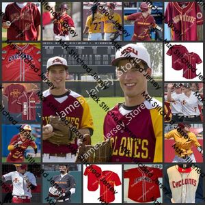 NCAA Custom Stitched Iowa State Cyclones Baseball Jersey 7 Jeremy Roehrick 9 Robert Thompson 27 James Van Berkum 13 Nicholas Barclay 32 Kyle Rhodus Anthony Sufficool