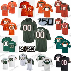 Maillot de football cousu sur mesure NCAA des Hurricanes de Miami 41 Chase Smith 13 Jake Garcia 46 Nick Kelly 88 Jeremy Shockey 3 Mike Harley 31 Phillip Buchanon n'importe quel numéro de nom