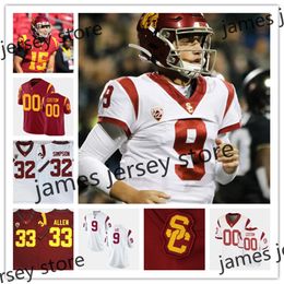 NCAA Custom USC Trojans Football Jersey 9 JuJu Smith-Schuster 43 Troy Polamalu 9 Kedon Slovis 75 Alijah Vera-Tucker 58 Solomon Tuliaupupu 42 Abdul-Malik McClain