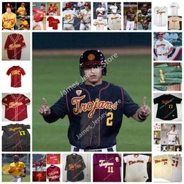 NCAA Custom USC Trojans gestikte College Baseball Jersey 3 Caiden Huber 4 Johnny Olmstead 5 Miko Rodriguez 6 D'An Andre Smith 7 Trevor Halsema 8 Nate Clow 9 Carson Wells