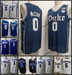 Camisetas de baloncesto de la NCAA Duke Blue Devils College 0 Jared McCain 5 Paolo Banchero 1 WILLIAMSON