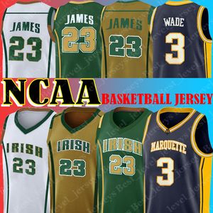 Ncaa Dwyane 3 Wade Jesrey Marquette College Maillot LeBron 23 James St. Vincent High School