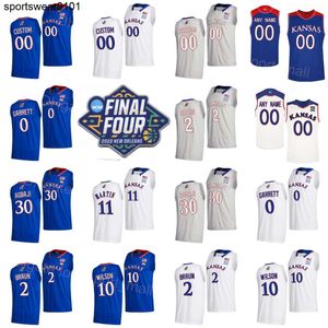 NCAA Final Four Basketball College Kansas Jayhawks 30 Ochai Agbaji Jersey 2 Christian Braun 10 Jalen Wilson 33 David McCormack 11 Remy