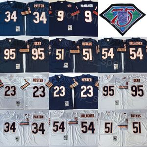 Football Vintage 34 Maillots Walter Payton 40 Gale Sayers 50 Mike Singletary 9 Jim McMahon 51 Butkus Brian Urlacher Mike Ditka Richard Dent William Perry Blue ncaa Man