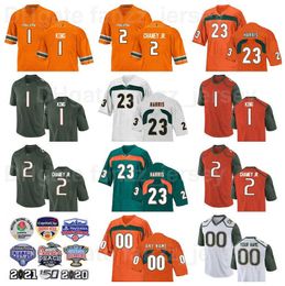 NCAA Football College Miami Hurricanes Jerseys 1 Deriq King 23 Camron Harris 2 Donald Chaney Jr 7 Xavier Restrepo 5 Keyshawn Smith 11 Charleston Rambo University Men