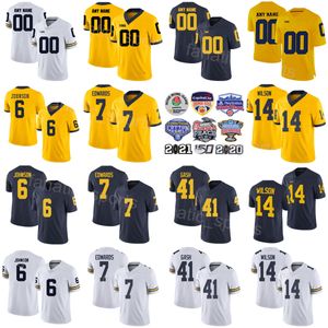 NCAA Football Michigan Wolverines College 14 Roman Wilson Jersey 6 Cornelius Johnson 25 Junior Colson 23 CJ Stokes 7 Donovan Edwards Isaiah Gash Aangepaste naamnummer