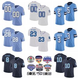 NCAA Football North Carolina Tar Heels College 23 George Pettaway Jersey 8 Paysour 5 JJ Jones 3 Antoine Green 10 Drake Maye 28 Omarion Hampton University allemaal genaaid