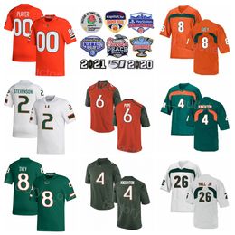 NCAA Hurricanes College Football 2 Tyrique Stevenson Jersey 8 DJ Ivey 24 Kamren Kinchens 6 Mark Pope 4 Jaylan Knighton 26 Gurvan Hall Jr Orange Green White Red