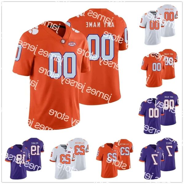 NCAA James Clemson Tigers Maillot de football Frank Ladson Jr.Amari Rodgers Tee Higgins N'importe quel nom Numéro Hommes Jeunes Cousu Jers 66