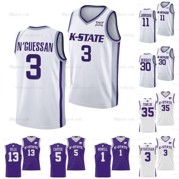 Ncaa Kansas State Wildcats camiseta de baloncesto Keyontae Mike Mcguirl Nowell Mark Smith Ismael Massoud Logan Landers Maximus Edwards