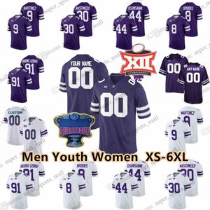 Aangepaste S-6XL College Kansas State Wildcats voetbalshirts 18 Will Howard 31 DJ Giddens Avery Johnson 34 Ben Sinnott 41 Austin Moore 10 Jacob Parrish 2 Jake Rubley