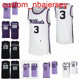 NCAA KansasStateWildcats-Trikots Nigel Shadd David Sloan Mike Evans Patrick Muldoon Mawdo Sallah College-Basketballtrikots mit individueller Naht