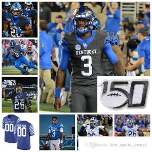 NCAA Kentucky Wildcats College voetbalshirts 22 Jared Lorenzen 33 Travis Tisdale 56 Kash Daniel Sawyer Smith Akeem Hayes Custom Stitched