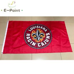 NCAA Louisiana Ragin' Cajuns Bandera 3 * 5 pies (90 cm * 150 cm) Banderas de poliéster Decoración de pancartas volando en el jardín de su casa Bandera Regalos festivos