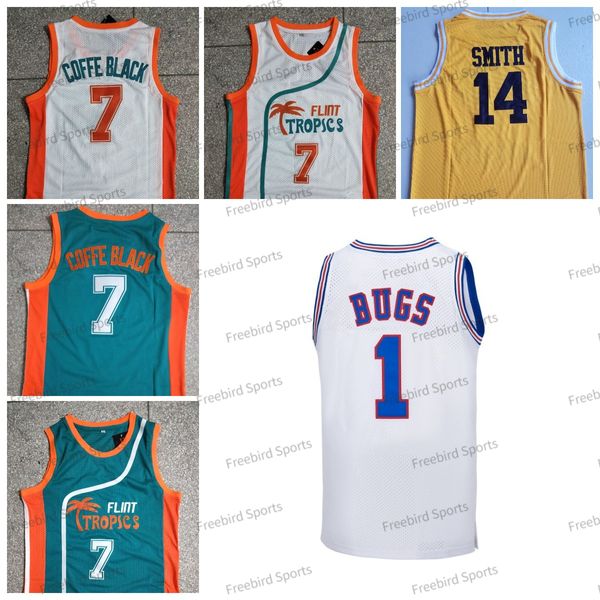 Film Jersey Semi Pro Flint Tropics 7 Café Noir Bel Air Academy 14 Smith Tune Squad Tous les maillots de basket-ball pour hommes cousus