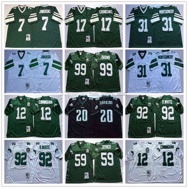 NCAA Man Vintage Football 17 Harold Carmichael Maillots 7 Ron Jaworski 12 Randall Cunningham 20 Brian Dawkin 31 Wilbert Montgomery 59 Seth Jo