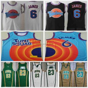 NCAA Mens Vintage Basketball Jerseys College St. Vincent Mary High School Irlandais # 23LeBron Jersey Tune Squad Looney Monstars Space Jam DNA Chemises