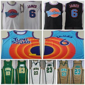 NCAA Mens Vintage Basketball St. Vincent Mary High School Irlandais # 23 Lebron Jerseys Tune Squad Looney Monstars Space Jam DNA Ed Chemises