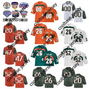 NCAA Miami Hurricanes College 20 Ed Reed Jersey Football 52 Ray Lewis 26 Sean Taylor 47 Michael Irvin 76 Warren Sapp 87 Reggie Wayne