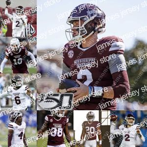 Maillot de football Ncaa Mississippi State Will Rogers Jo'quavious Marks