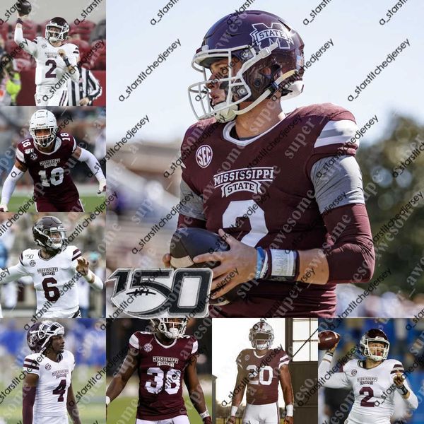 Maillot de football Ncaa Mississippi State, Will Rogers Jo'quavious Marks Jaden Walley Emmanuel Forbes Jr Dillon Johnson