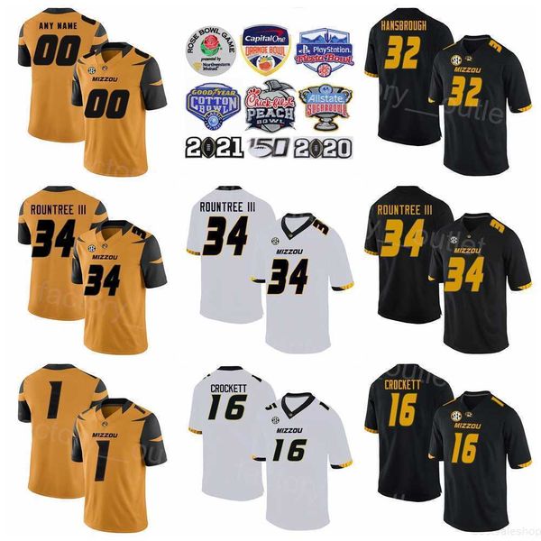 NCAA Missouri Tigers Football College 1 James Franklin Jersey 34 Larry Rountree III 16 Damarea Crockett 2 LDamian Washington 32 Russell Hansbrough 7 Maty Mauk Deporte