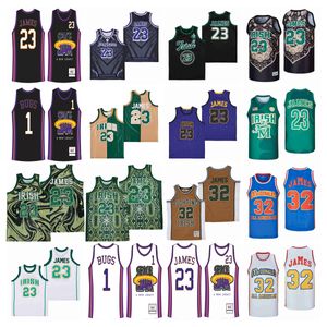 NCAA Film Basketball Maillots Bugs Space Jam James Crown Me Noir Alternate Hommes Taille S - XXL Haute Qualité Blanc Noir