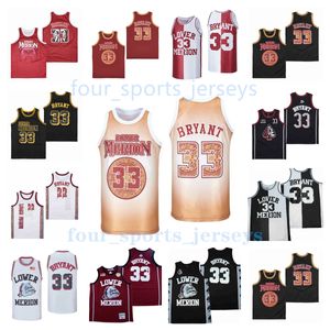 NCAA Movie Basketball Jerseys Lower Merion Bryant Heren Maat S--XXL Hoge kwaliteit Wit Zwart