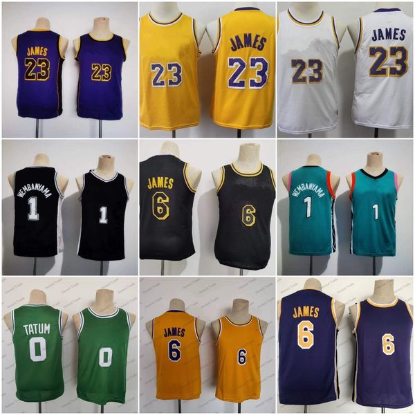 Hommes Enfants James 30 Stephen Curry Basketball Jersey 34 Giannis Larry Bird Vince Carter Kevin Durant Victor Wembanyama Cousu Jeunes Basketball Maillots Rétro