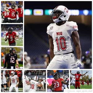 NCAA NIU Northern Illinois Huskies ﾠ Camisetas de fútbol universitario George Bork Jersey Mark Kellar Erik Abrell Mark Aitken Jerseys Camiseta cosida personalizada